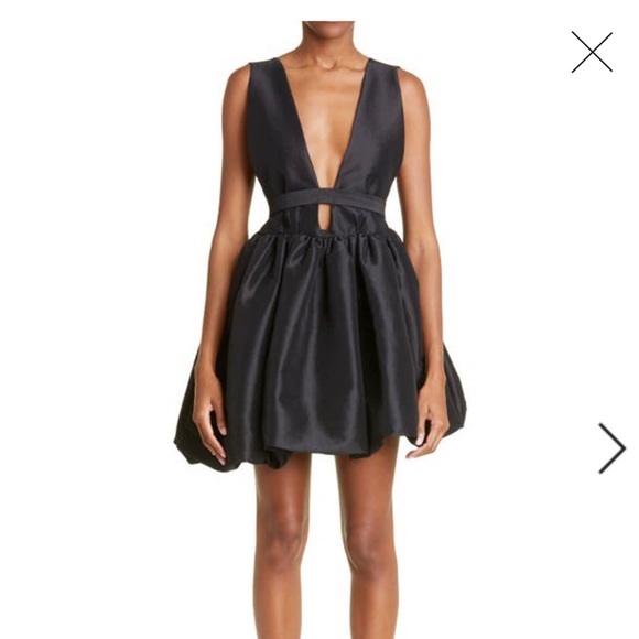 Kika Vargas Deep V-Neck Black Mini Dress - Picture 1 of 4